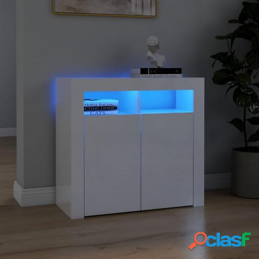 Aparador con luces LED blanco brillante 80x35x75 cm
