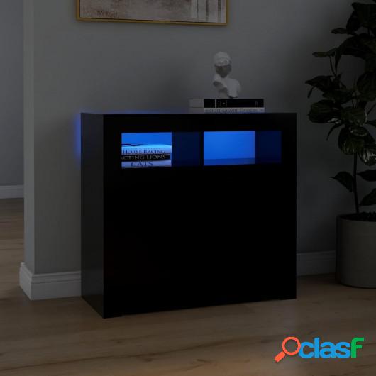 Aparador con luces LED negro 80x35x75 cm