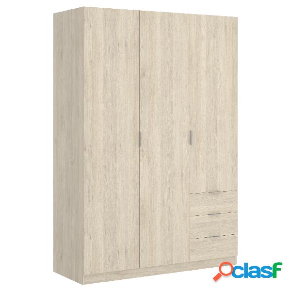 Armario de 3 puertas Dekit Essen Madera Natural 184x121x52cm