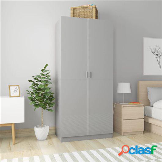 Armario de aglomerado gris con brillo 90x52x200 cm