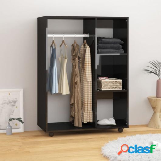 Armario de aglomerado negro con brillo 80x40x110 cm