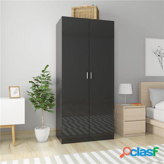 Armario de aglomerado negro con brillo 90x52x200 cm
