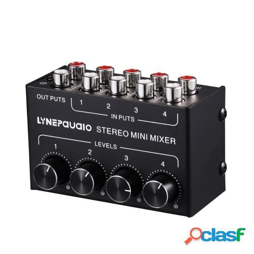 Audio Mix Mini Consola mezcladora pasiva portátil de 4