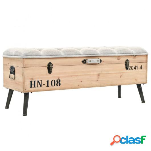 Banco de almacenaje madera maciza de abeto 110 cm