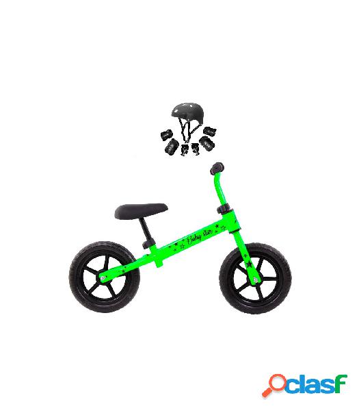 Bicicleta De Iniciación Baby Star Sin Pedales Verde Fluor