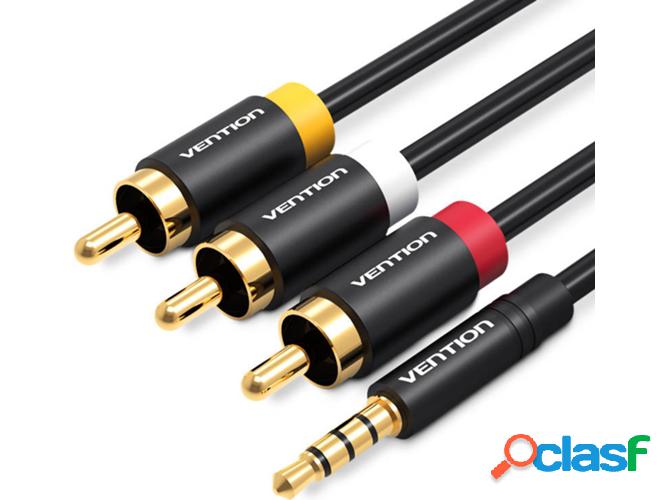 Cable de audio VENTION y Vídeo Jack 3.5mm 3 conectores