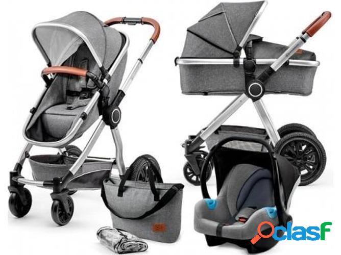 Carrito de Bebé Trio KINDERKRAFT 3 In 1 Veo Grey Gris