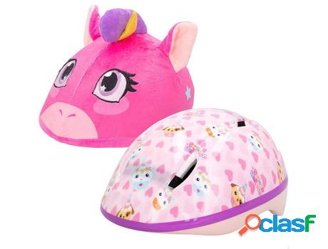 Casco K3YRIDERS con funda de peluche de unicornio