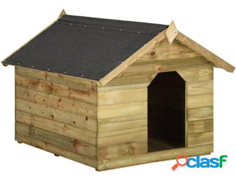 Caseta para Perros VIDAXL Con Techo (Beige - Madera)