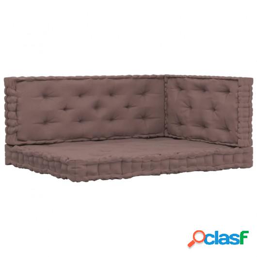 Cojines para palets de suelo 3 unidades algodón gris taupe