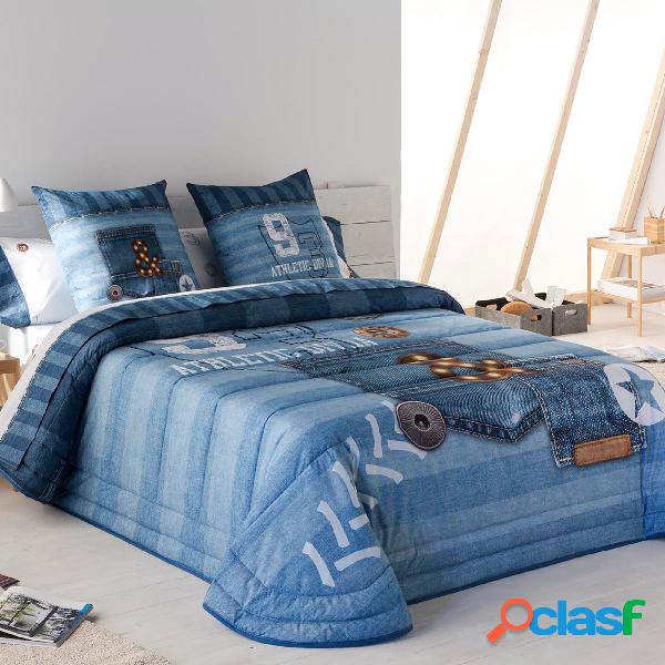 Colcha Bouti Estampada. Modelo Jeans - Cama 160 cm Tejidos