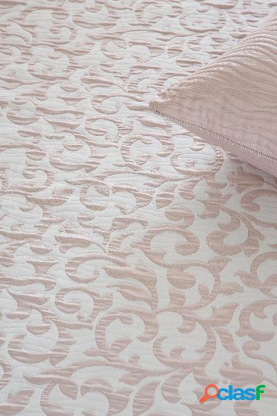 Colcha Bouti Estampada Pique. Modelo Amal - Rosa / Cama 180