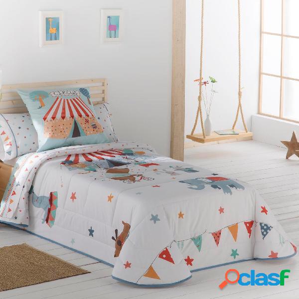 Colcha Bouti Infantil Estampada. Modelo Circus - Cama 90 cm