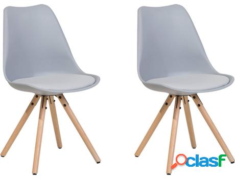 Conjunto 2 Sillas de Comedor Dakota (Gris - Material
