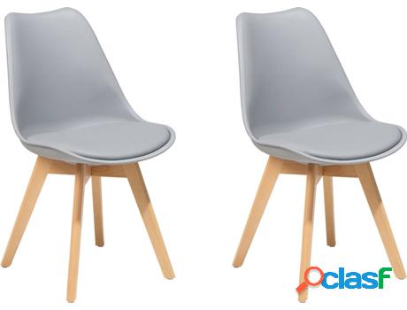 Conjunto 2 Sillas de Comedor Dakota II (Gris - Material