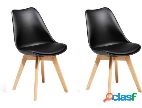 Conjunto 2 Sillas de Comedor Dakota II (Negro - Material