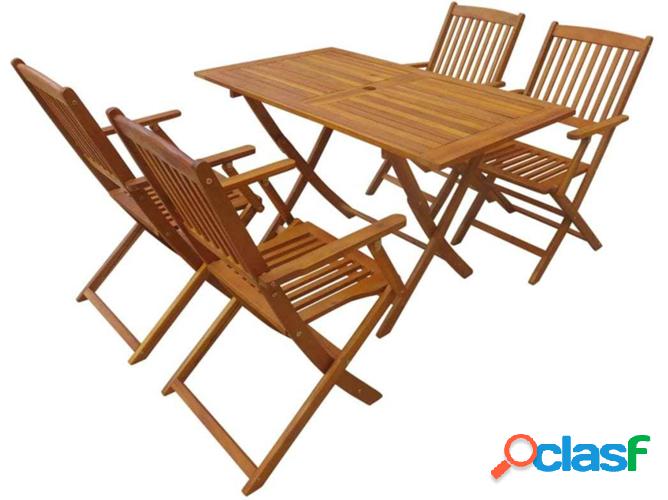 Conjunto de cenar para Exterior plegable VIDAXL acacia