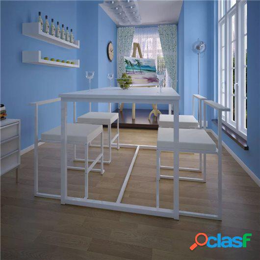 Conjunto de mesa de comedor y sillas 5 piezas blanco