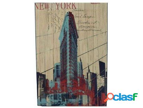 Cuadro HOGAR Y MÁS Madera New York (58 x 87 cm)