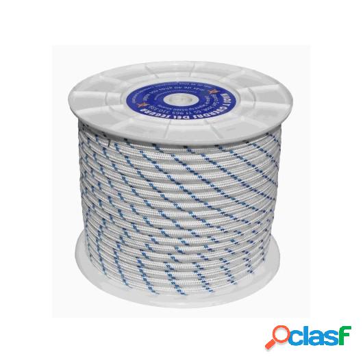 Cuerda Trenzada 08Mm Nylon Blanco/Azul Tipo Driza Hyc 100 Mt