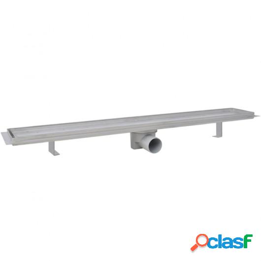 Desagüe lineal de ducha 2 piezas 830x140 mm acero