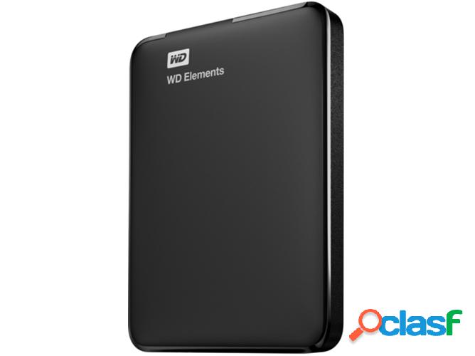 Disco HDD Externo WESTERN DIGITAL Elements (Negro - 1 TB -