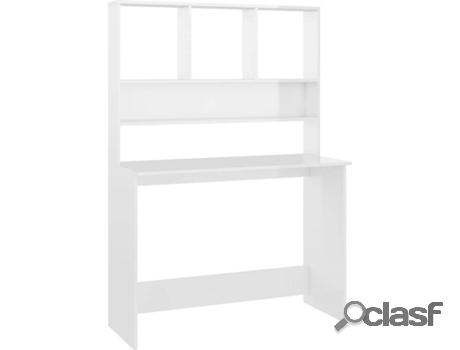 Escritorio con Estantería VIDAXL Blanco (110x45x157cm -