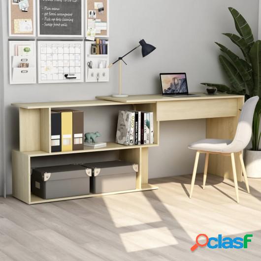Escritorio esquinero aglomerado color roble Sonoma 200x50x76