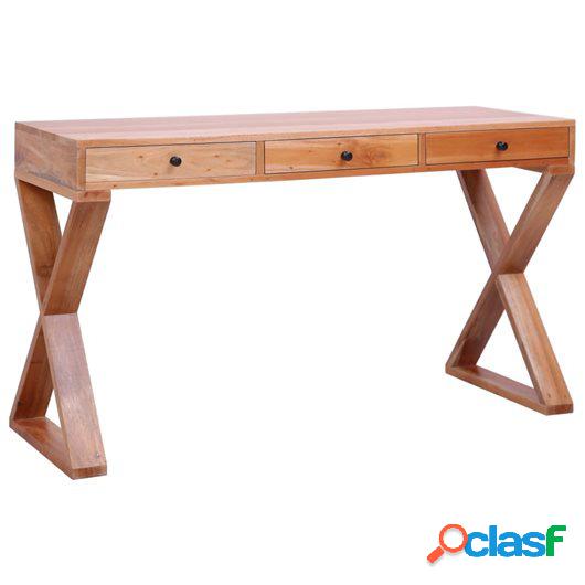 Escritorio ordenador madera maciza de caoba natural