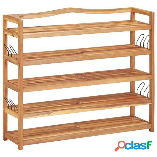 Estantería zapatos 5 niveles madera maciza acacia 95x26x80