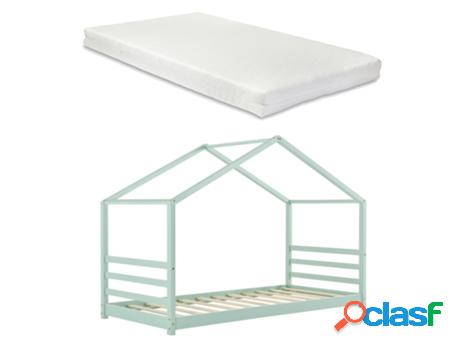 Estructura de Cama Infantil [EN.CASA] (Verde - Madera -