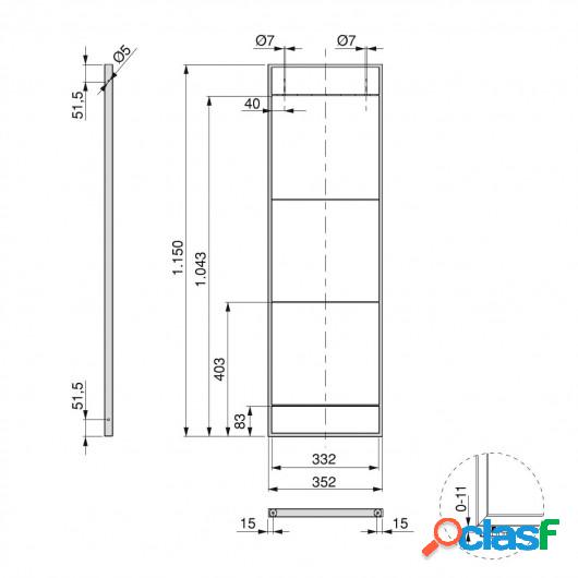 Estructura para estantería Lader, Altura 1150 mm, Acero,