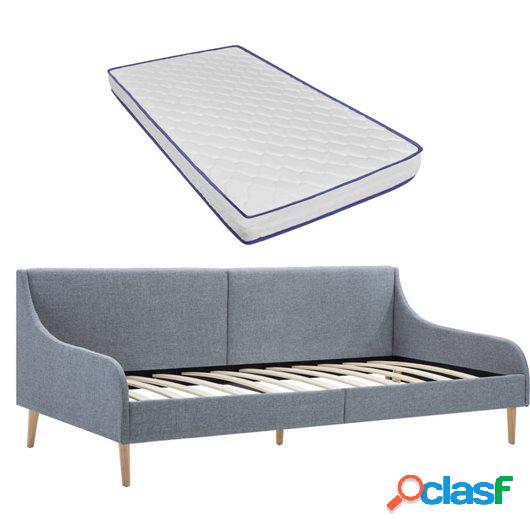Estructura sofá cama con colchón viscoelástico tela gris