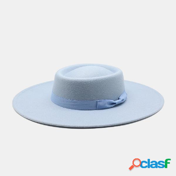 Fieltro de lana unisex Color sólido Vendaje Bowknot