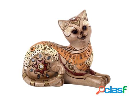 Figura Gato Marrón de Resina 14*7*16cm Figura de Gato