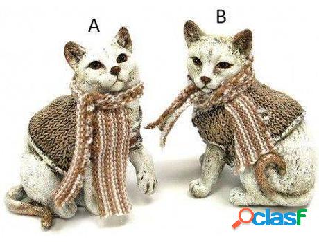 Figura HOGAR Y MÁS Gato Poliresina Con Bufanda Do(10 cm)