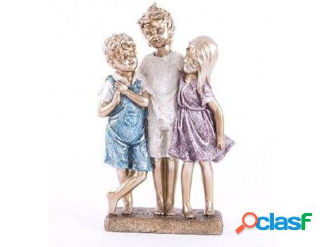 Figura HOGAR Y MÁS Trio Niño Con Pedestal Resina (31 x 16