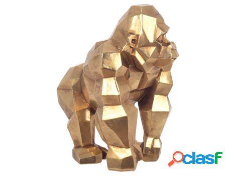 Figura de Mono Dorado de Resina 30*17*29cm