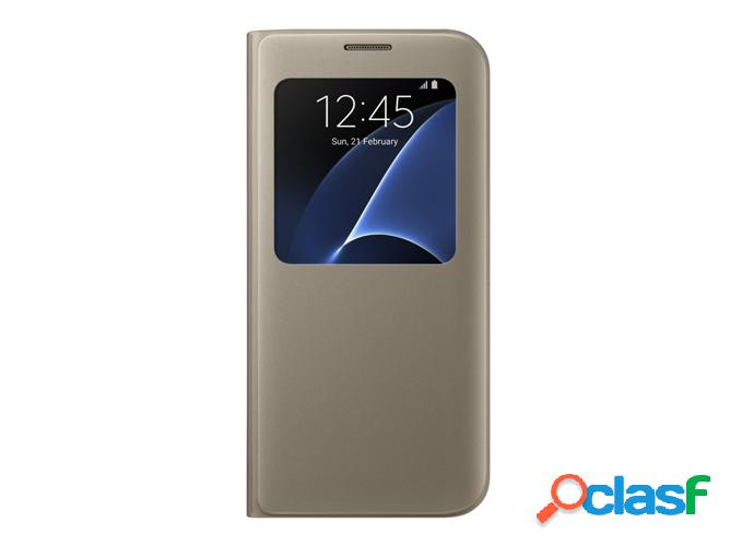 Funda SAMSUNG Galaxy S7 Edge S-View Dorado