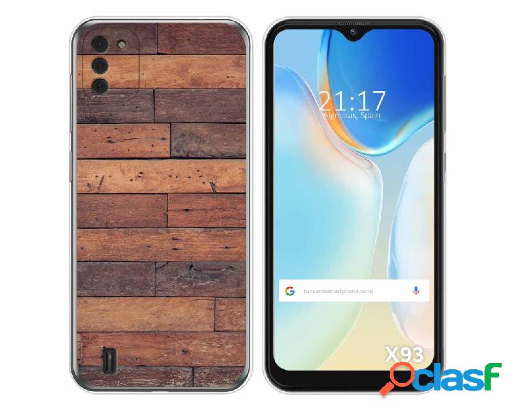 Funda para Doogee X93 TUMUNDOSMARTPHONE Dibujos Madera 03