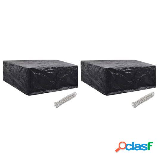 Fundas para muebles de jardín 2 uds 10 ojales 260x260x90 cm