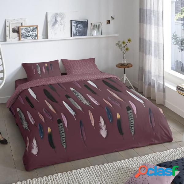 Good Morning Funda de edredón FEATHERS 200x200 cm burdeos
