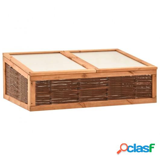 Invernadero de madera maciza de pino y sauce 120x80x45 cm