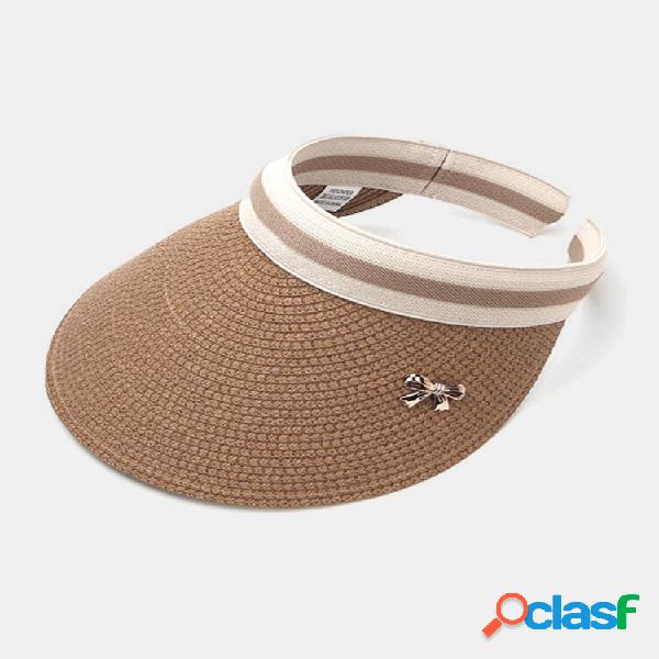 JASSY Paja para mujer al aire libre Bowknot Badge Travel