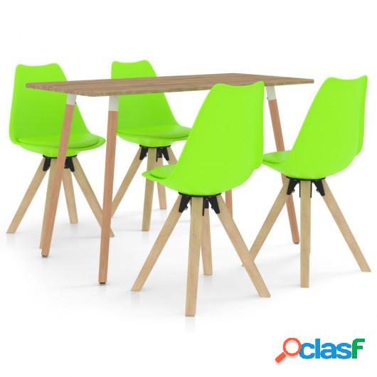 Juego de comedor 5 piezas verde