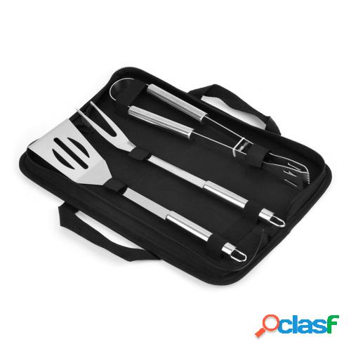Juego de herramientas para asar barbacoa 3pcs con bolsa de