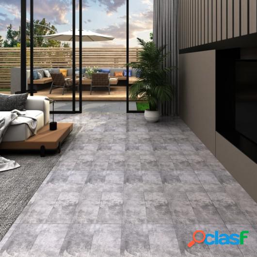 Lamas para suelo de PVC marrón cemento 4,46 m² 3 mm
