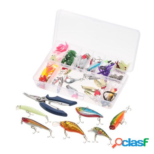 Lixada 101PCS pesca señuelos trastos mezclados dura cebos