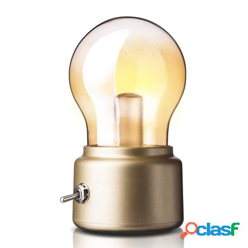 Lámpara de bombilla recargable Retro pequeña luz de noche