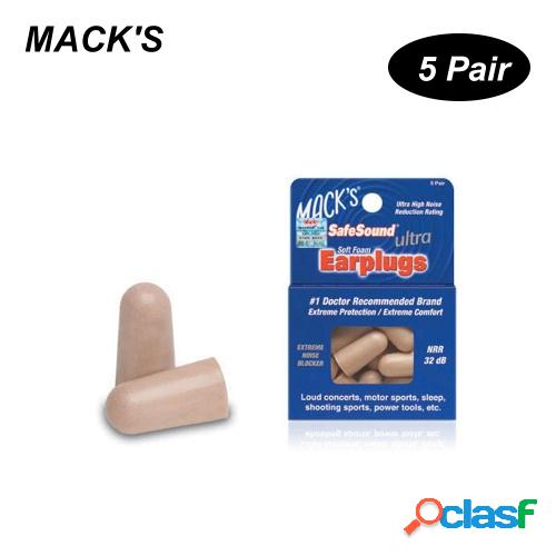 MACK'S 5 par de espuma antiruido tapones para los oídos